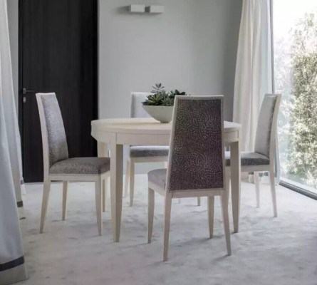 Eettafel set groep eetkamertafel set 4x stoelen hout 5-delig beige
