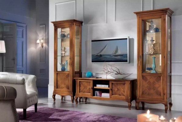 Woonkamer tv-standaard 2x vitrine 3-delig. Nieuwe woonkamerset ontwerper.