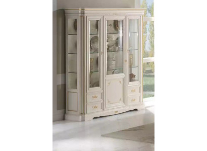 Klassieke vitrinekast luxe wit kast hout Italiaanse stijl meubels glas