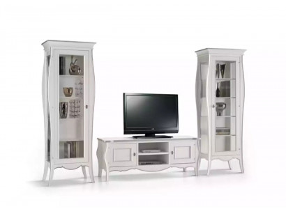 Woonkamer TV-meubel 2x vitrinekast Luxe woonkamer wit wandmeubel