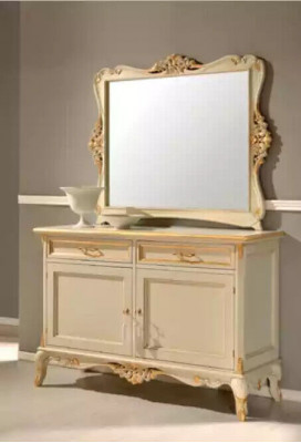 Luxe dressoir met spiegel 2-delige commodes woonkamer design meubelen beige