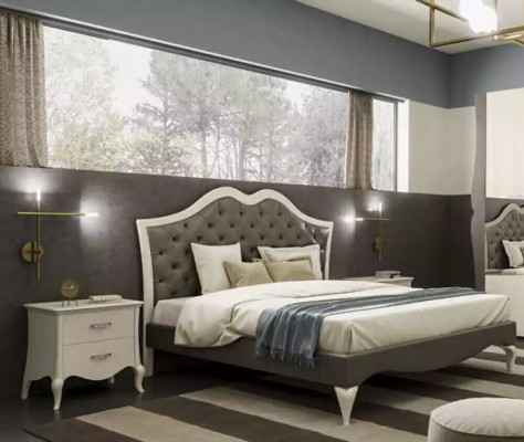Bedroom set bed 2x bedside table Modern Italian furniture 3 pieces.