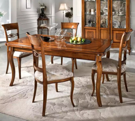 Eet set eettafel 4 x stoelen set klassieke eetgroep 5 delig. Tafels