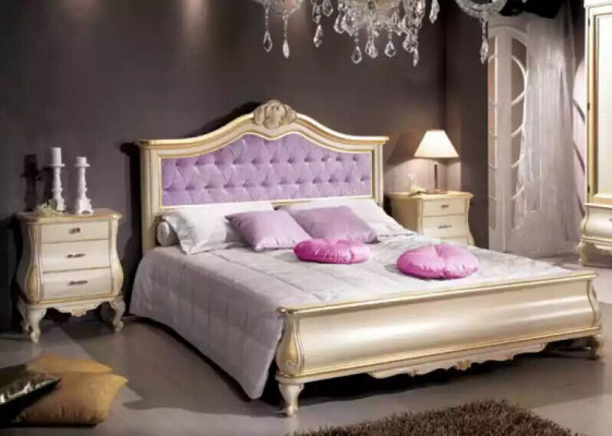Bedontwerp Luxe Chesterfield Tweepersoonsbed voor Slaapkamer Houten Meubels Bed
