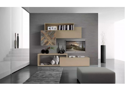 TV laagbord RTV wandplanken woonkamer hout luxe woonwand meubels.