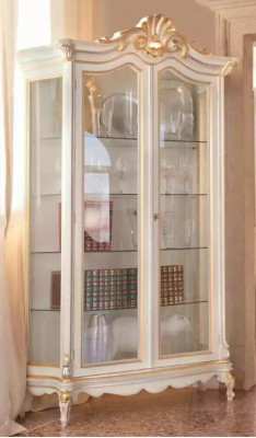 Klassieke kwaliteit witte vitrine luxe meubels nieuw in de woonkamer rek