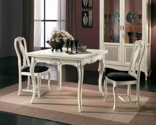 Set eettafel eetgroep 5-delig. Witte tafels Nieuw 4x Stoelen Groep