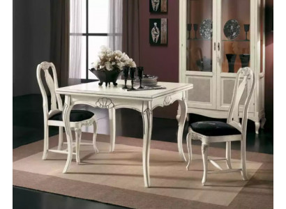 Set eettafel eetgroep 5-delig. Witte tafels Nieuw 4x Stoelen Groep