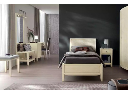 Luxe volledige slaapkamerset beige bureau bed nachtkastje nieuw