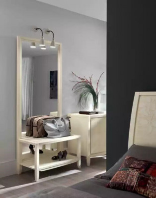 Luxe volledige slaapkamerset beige bureau bed nachtkastje nieuw