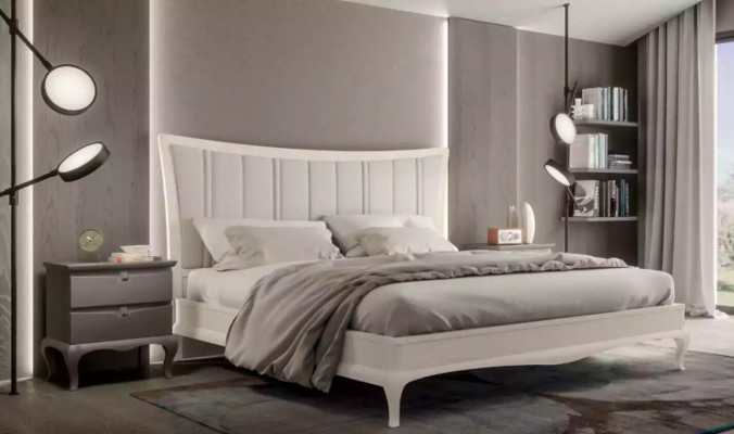 Ontwerp slaapkamer 3-delige set Bed 2x Nachtkastjes Modern Luxe Bedden Meubels