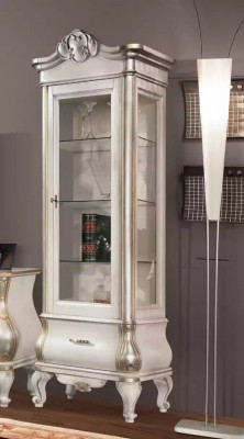 Luxe houten kast met glazen klassiek witte meubels Kast Vitrines