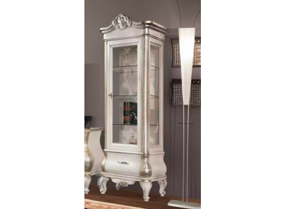 Luxe houten kast met glazen klassiek witte meubels Kast Vitrines
