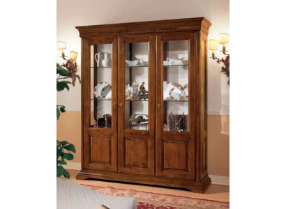 Vitrine Klassieke Italiaanse woonkamer bruine kasten dressoir nieuw