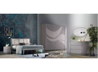 Slaapkamer Bed 2x Nachtkastjes Kledingkast Commode Luxe Set 5-delig.