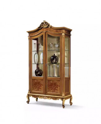 Houten vitrines glazen kast massief hout dressoir vitrine woonkamer meubels