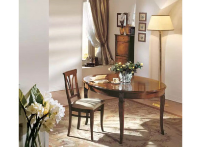 Eettafel 4x stoelen Klassieke eetkamerset 5-delig set Ovale tafel