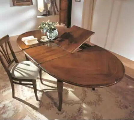 Eettafel 4x stoelen Klassieke eetkamerset 5-delig set Ovale tafel