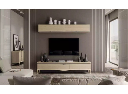 TV-standaard muurrek houten tafel muurrek beige klassiek design nieuw