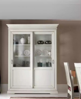 Vitrine Woonkamermeubels Hout Vitrines Glaskast Dressoir Wit Nieuw
