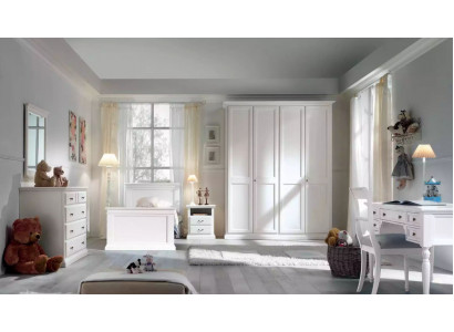 Jeugdkinderkamer set slaapkamer modern bed nachtkastje tafel 5-delig.