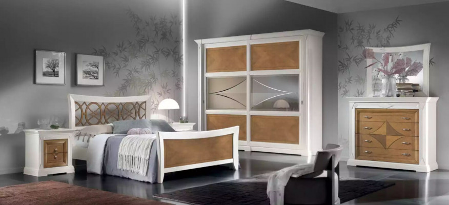 Ladenkast met spiegel dressoirs hout dressoirs meubels 2-delig Wit Italië