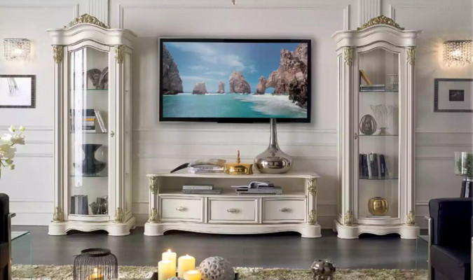 Woonkamer RTV vitrine dressoir commode kast groep XXL set 3-delig. Woonkamer RTV vitrine dressoir commode kast groep XXL set van 3 stuks.
