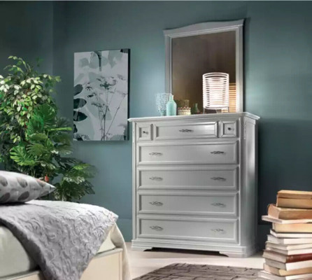 Ladenkast met spiegel Meubels Moderne ladenkast Hout Slaapkamer Wit Nieuw