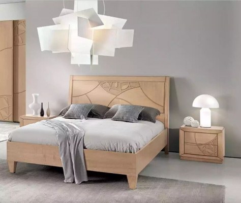 Ontwerp slaapkamer 3-delig. Bed 2x nachtkastjes Modern Luxe beddengoed set