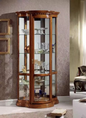 Kasten Houten vitrinekast Glas Kast Echt hout Woonkamer meubels Dressoir