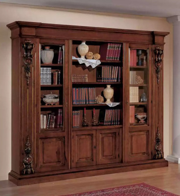 Groot Bruin Boekenrek Luxe Vitrine Houten Kast Massief Houten Meubels