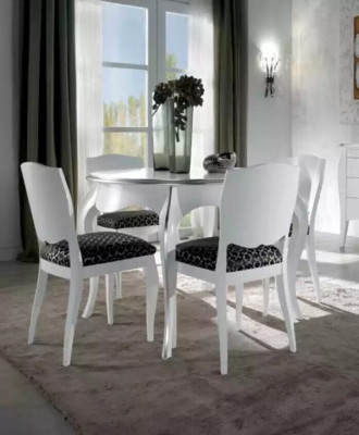 Eettafel Eetkamer Hout Wit Rond Tafel Klassiek Italiaanse Meubels Tafels Nieuw