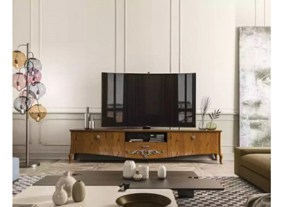 TV-standaard rtv Woonkamer Designrek Bruin Hout Lowboard Italië Nieuw