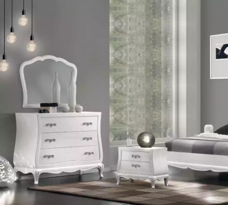Ladekast met spiegel Houten laden Modern meubilair Slaapkamer Wit Nieuw