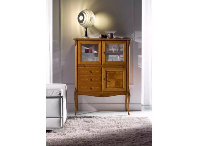 Vitrine Glas Barschrank Schränke Italienische Möbel Holz Wohnzimmer  Vitrine Glas Barkast Kasten Italiaanse meubelen Hout Woonkamer