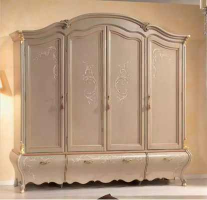 Grote klassieke vierdeurs kledingkast luxe massief houten meubels