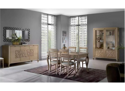 Ontwerp eetkamer set eettafel 8-delig houten meubels dressoir 4 stoelen nieuw