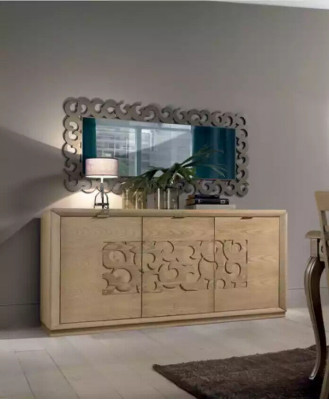 Ontwerp eetkamer set eettafel 8-delig houten meubels dressoir 4 stoelen nieuw