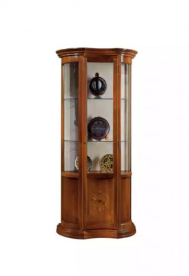 Kast Bruin Hout Ontwerp Meubels Vitrine Dressoir Vitrine Luxe Glas Nieuw