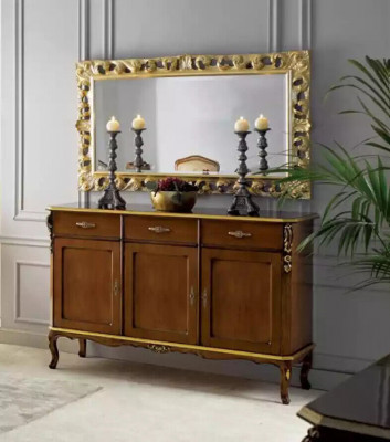Klassieke eettafel Tafel Hout Eetkamerset 6x Stoelen 9-delig.