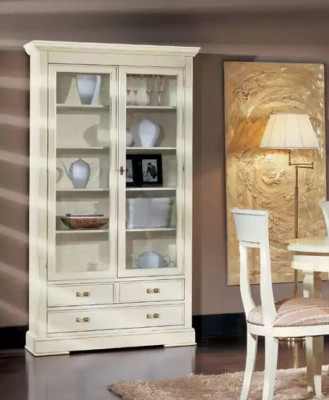 Woonkamer glazen kast vitrine dressoir hout luxe kasten meubels