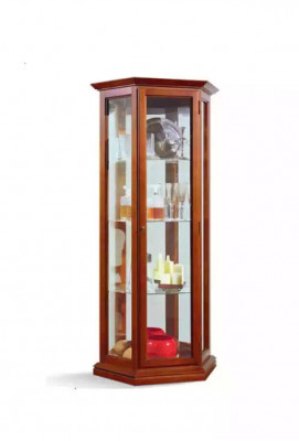 Vitrine kasten Vitrines Hout Luxe Woonkamer Meubels Kast Bruin Nieuw