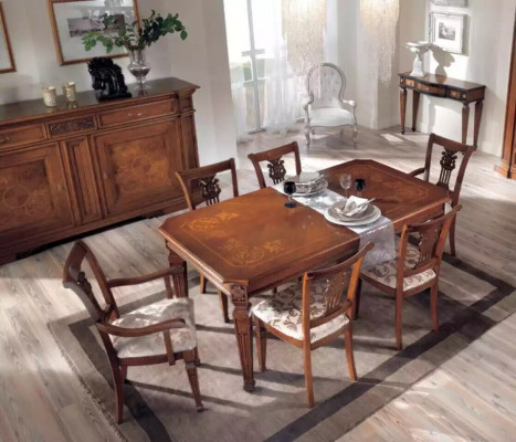 Klassieke design eettafel tafel hout eetkamerset bruin tafels nieuw