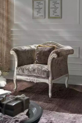 Fauteuil 1-zits beklede bankstellen Luxe design Textiel Bank Grijs Bank Nieuw