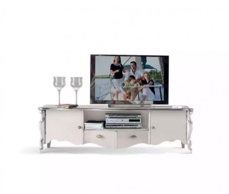 TV-stand RTV Lowboard Klassiek Wit Hout Modern Woonkamer Nieuw