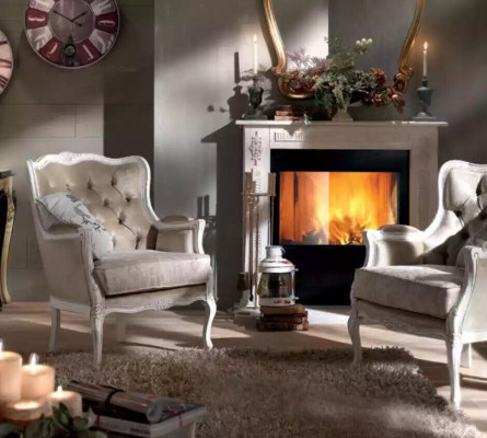 Luxe fauteuil ontwerp gestoffeerde bank woonkamer textiel 1-zits nieuw