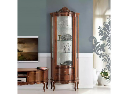 Luxe hoogwaardige vitrine van bruin hout Klassieke meubels