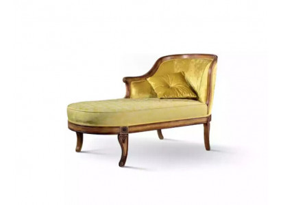 Chaiselongue Stoff Bank Ligstoel Klassiek Geel Bank Stof Nieuw