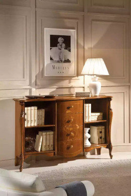 Boekenkast hout vrijstaand. Kantoorrek elegant bruin. Nieuwe kast.