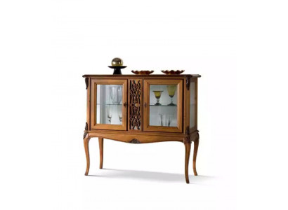 Vitrine Vitrinewand Woonkamer Klassiek Hout Kast Glazen kast